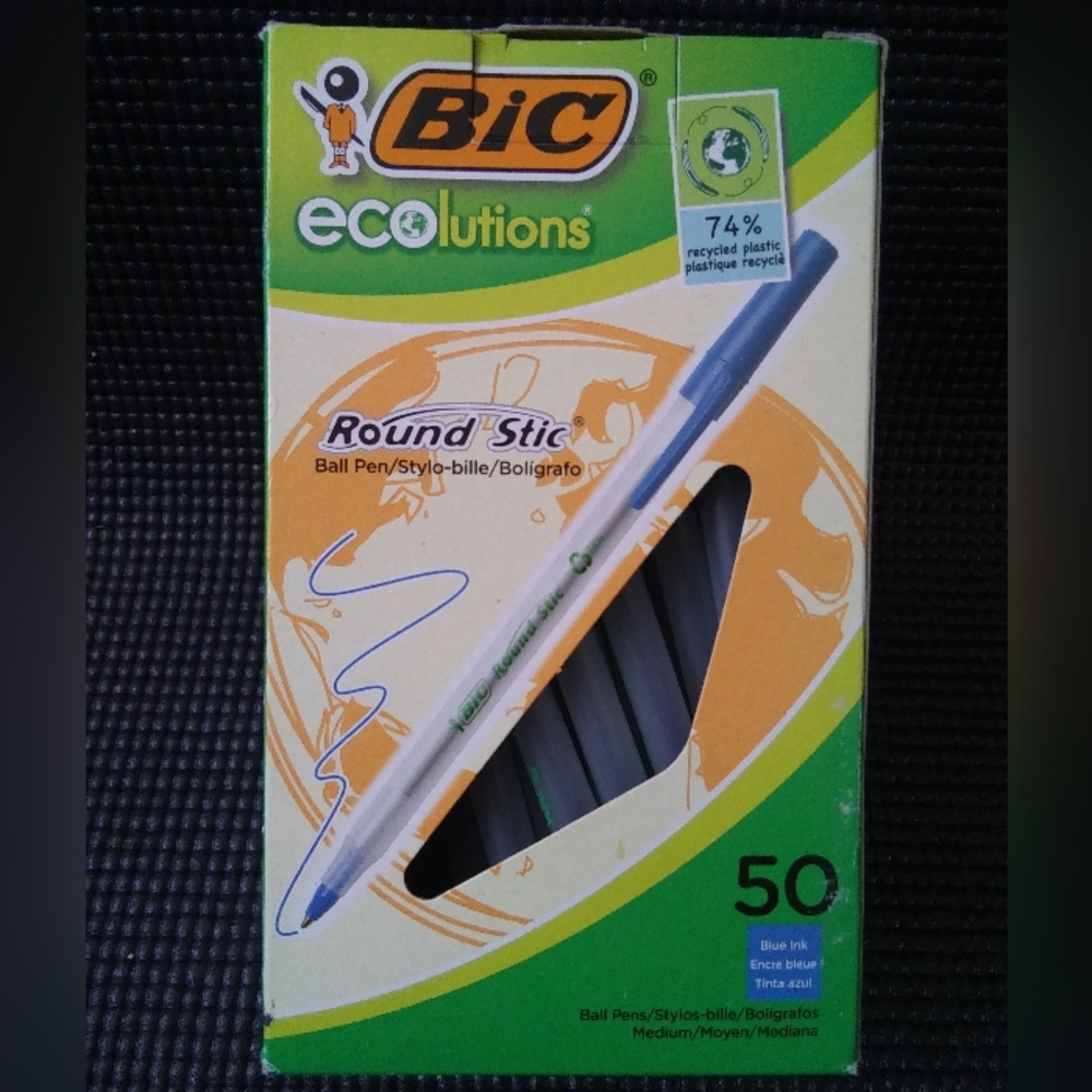 Bic Evolutions Round Stic Blue Pens